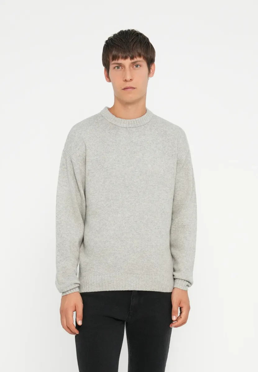 JJESOHO OLLIE  CREW NECK - Strickpullover - light grey