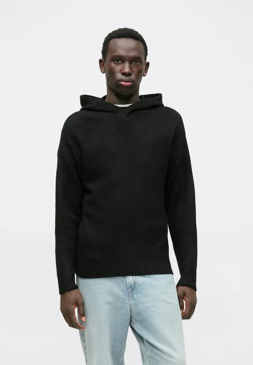 JJESOHO OLLIE HOOD - Strickpullover - black