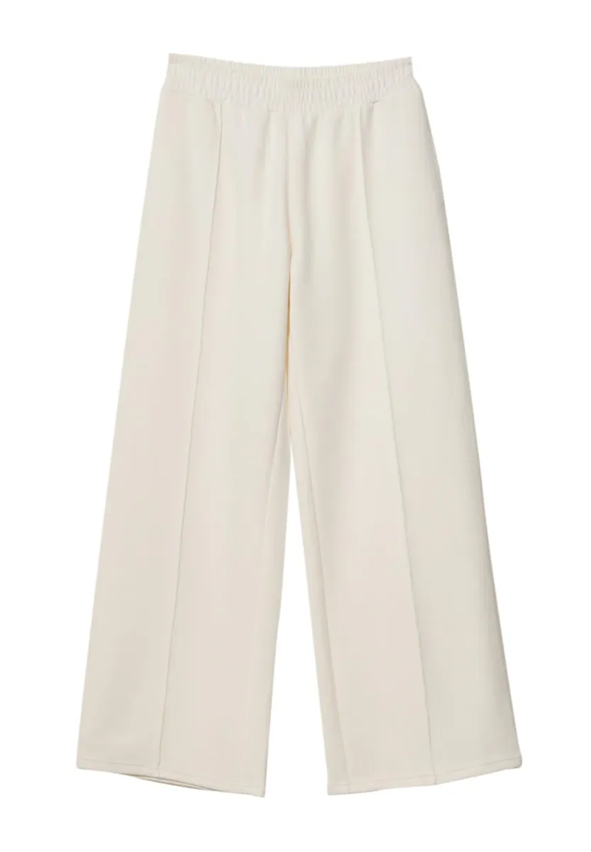 JOGGERS WITH INTERLOCK DETAIL - Jogginghose - white