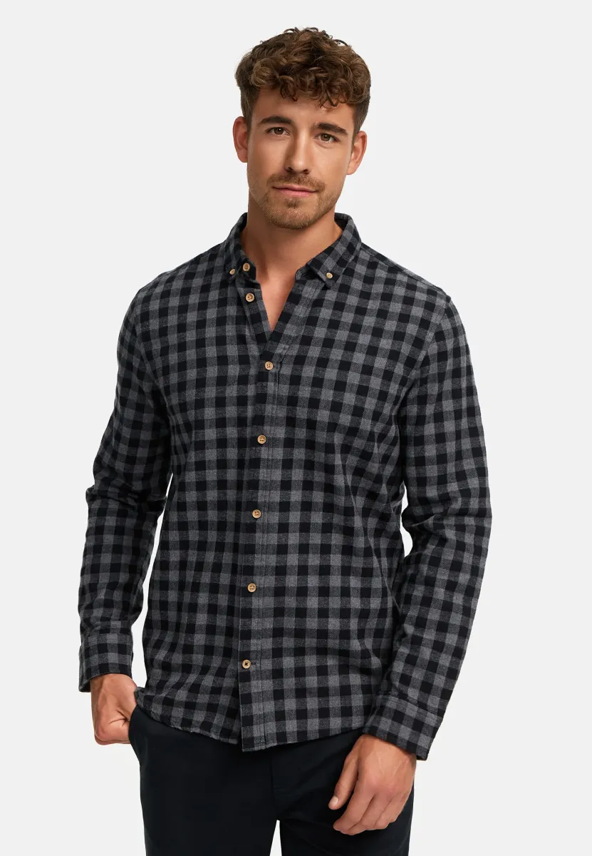 JOHAN CHECK - Hemd - black