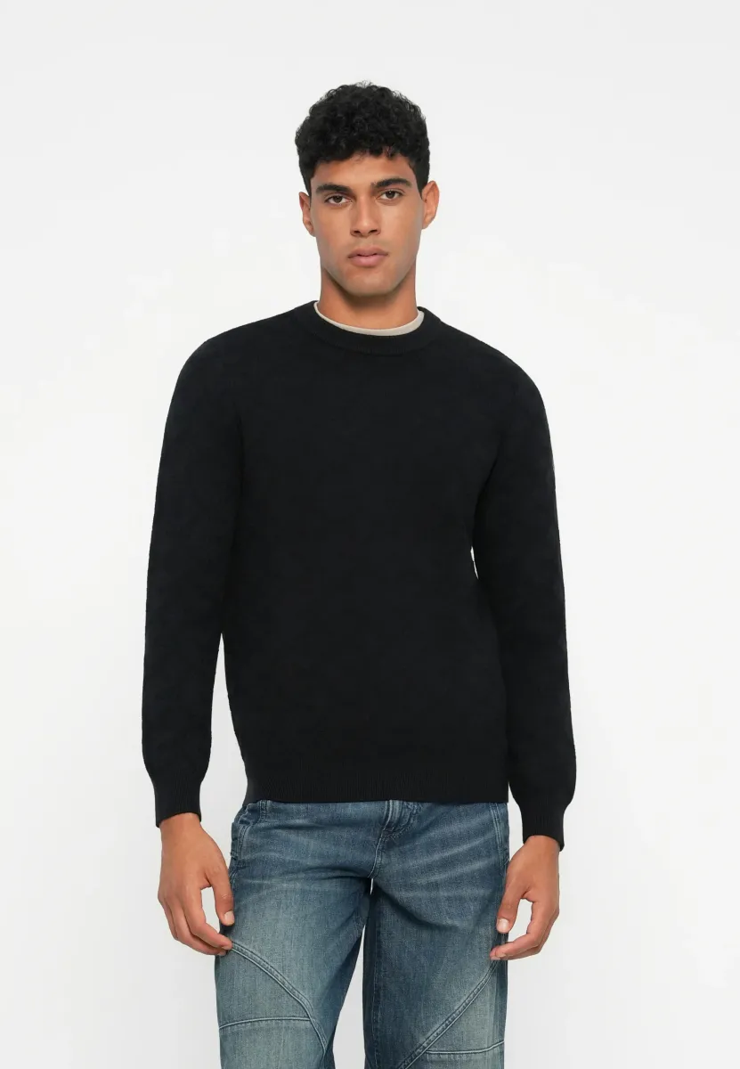 JOHN CHAIN - Strickpullover - jet black