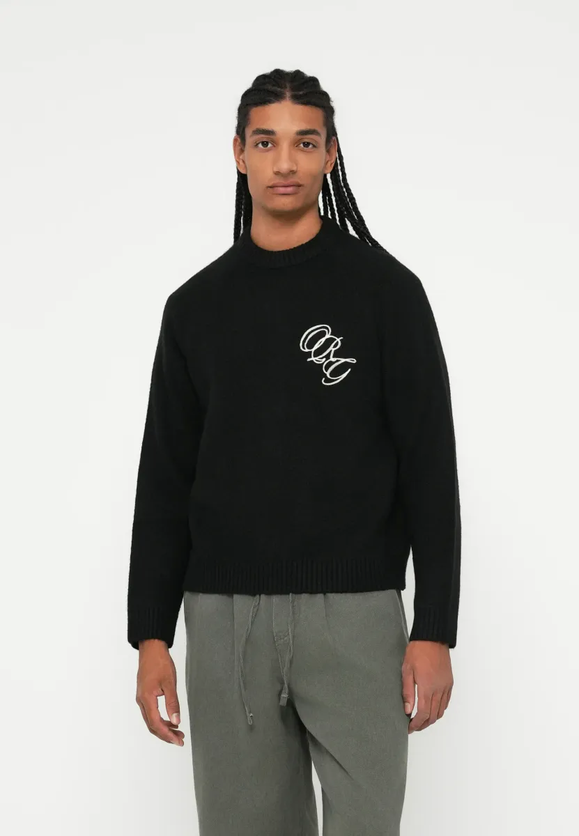 JORBEDFORD CREW NECK - Strickpullover - black
