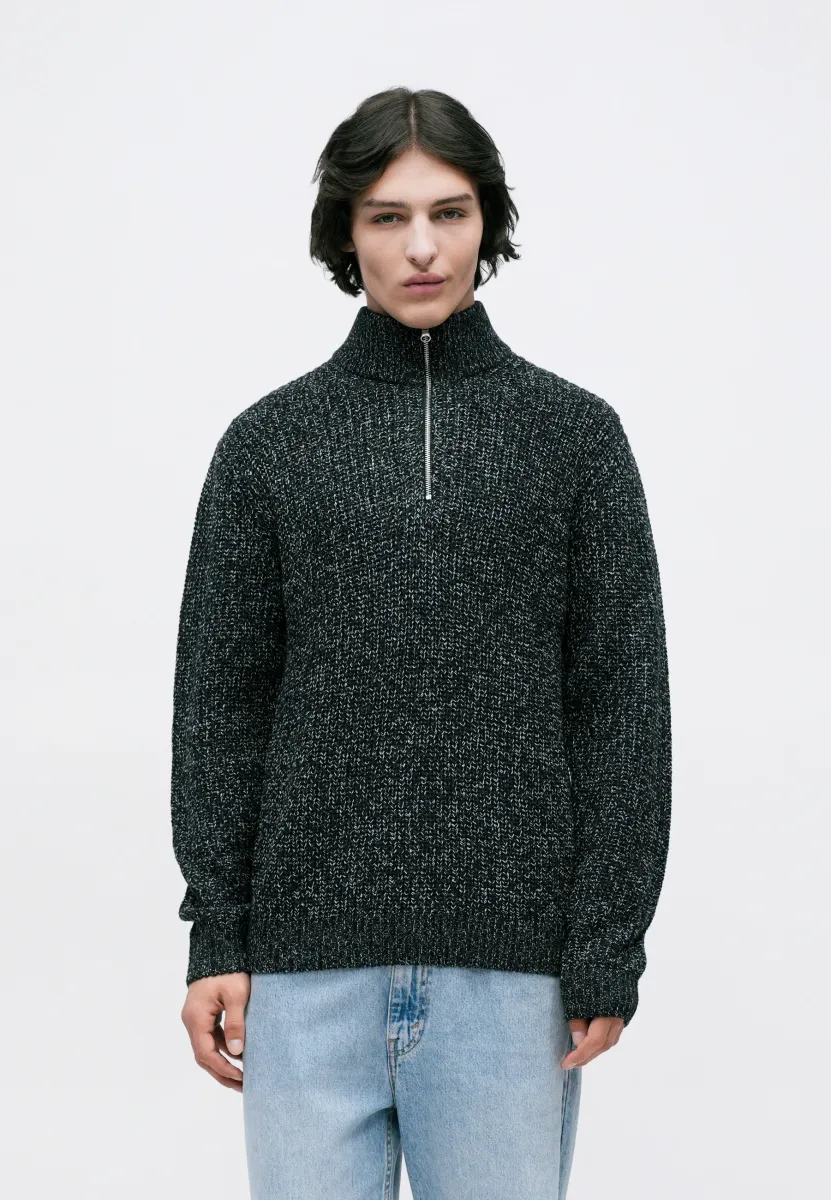 JORBLEECKER HALF ZIP - Strickpullover - sky captain/sea salt