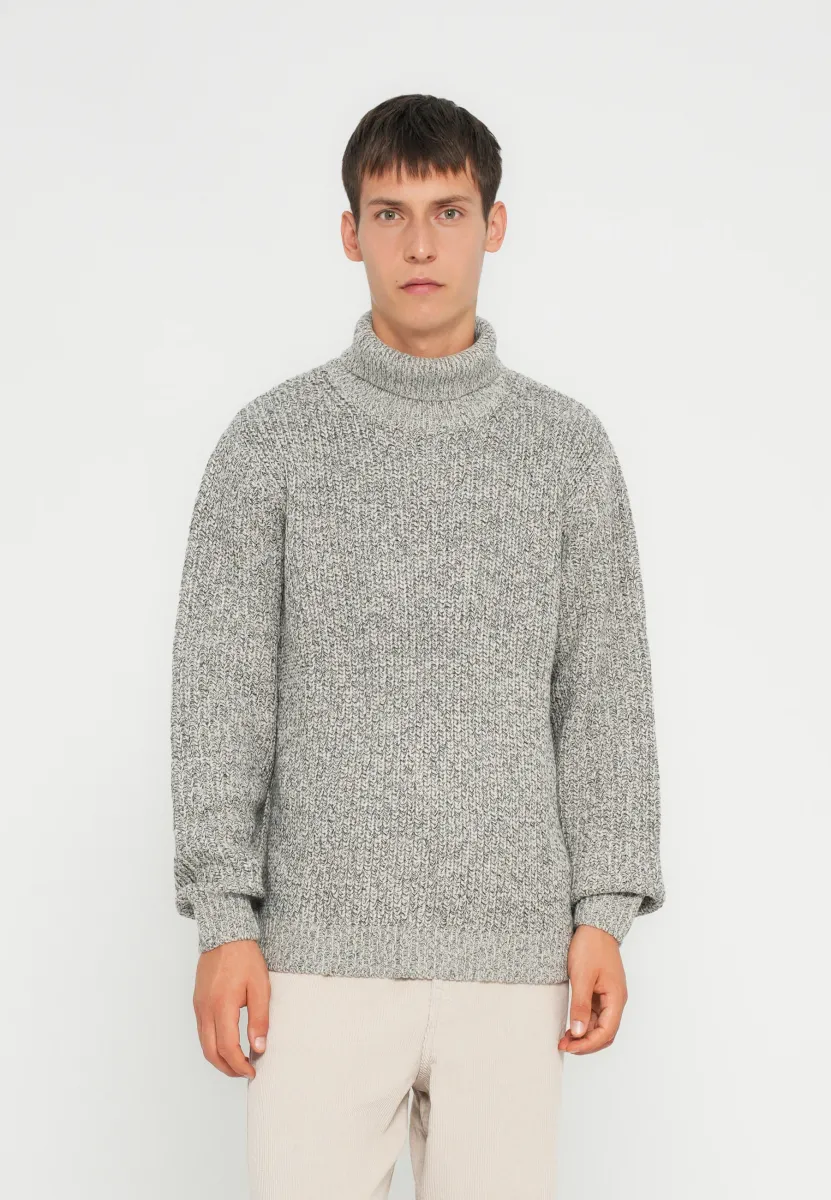 JORBLEECKER ROLL NECK - Strickpullover - sea salt/black
