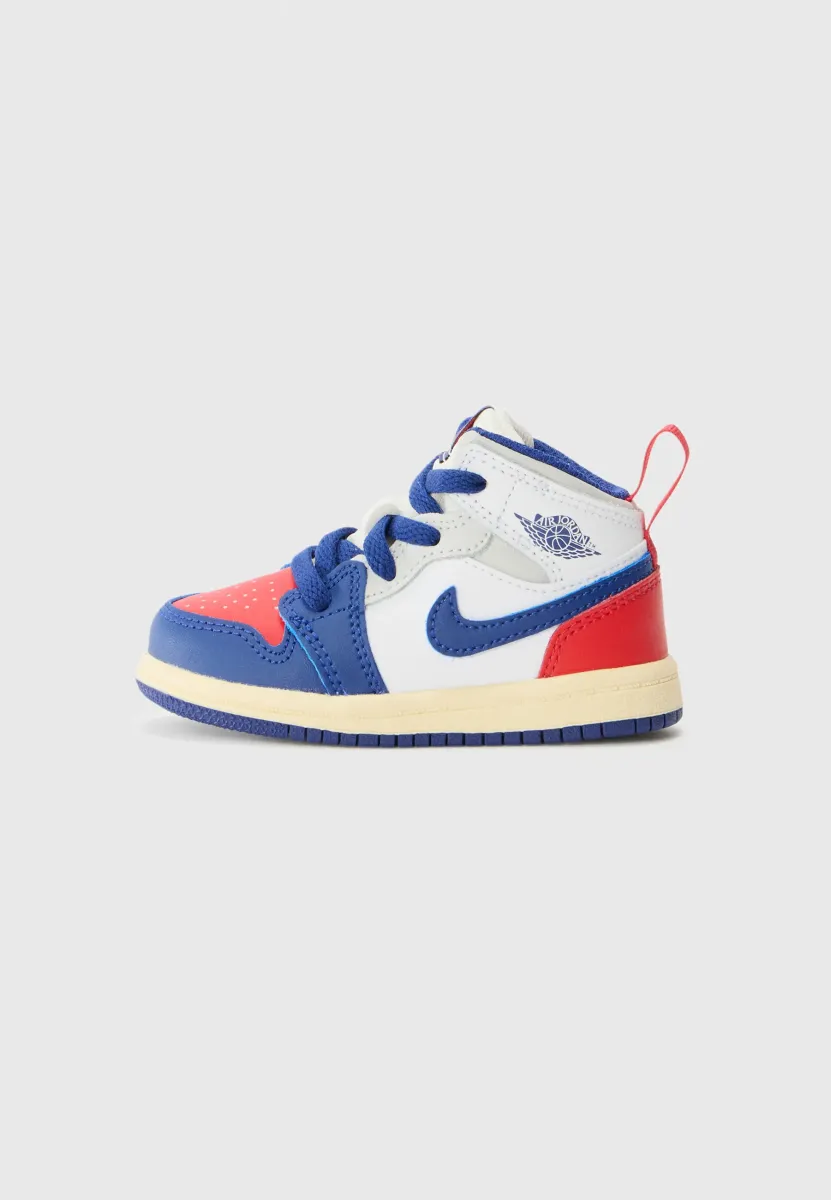 JORDAN 1 MID BT UNISEX - Sneaker high - white/deep royal blue/univ red/neutral grey/sail