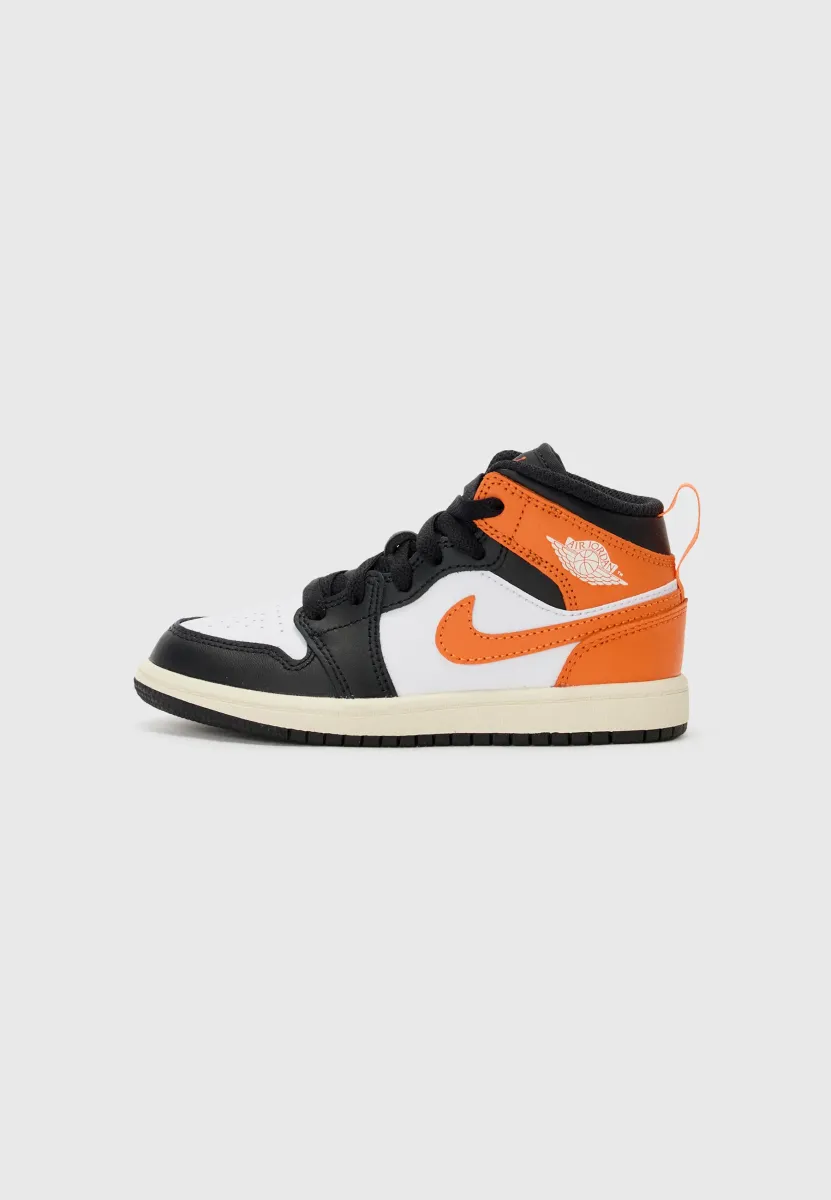 JORDAN 1 MID UNISEX - Sneaker high - orange/white