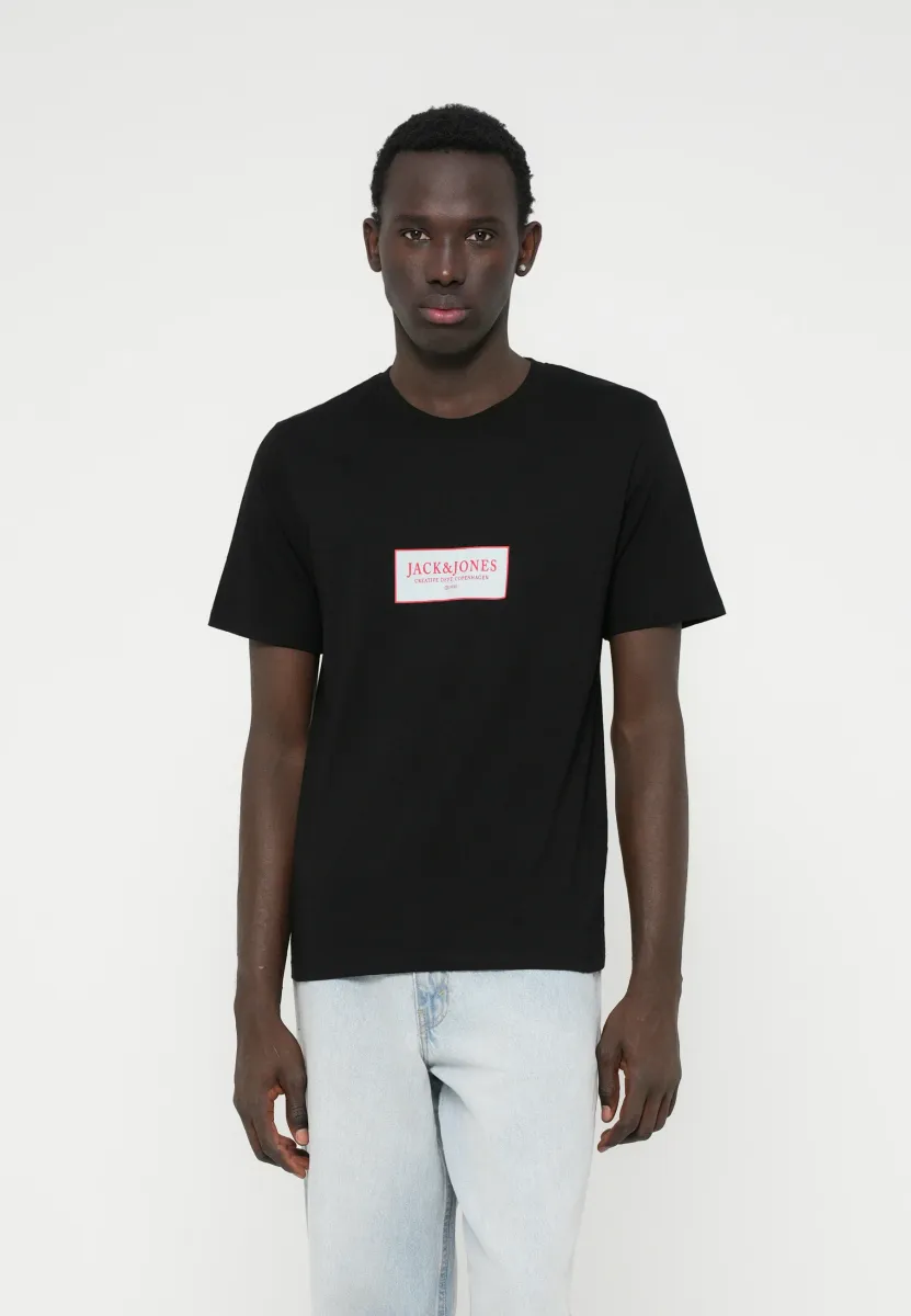 JORGREENE TEE CREW NECK - T-Shirt print - black