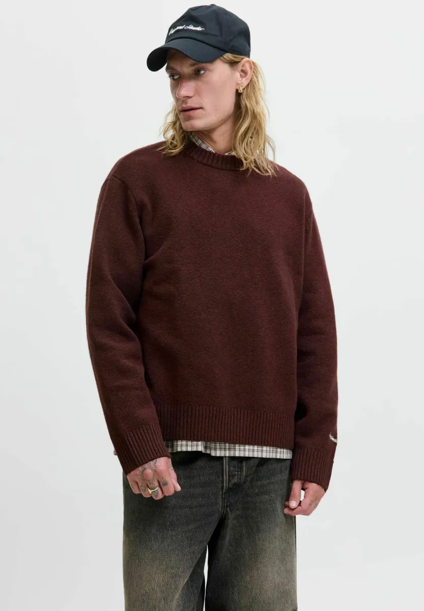 JORNORREBRO CREW NECK - Strickpullover - deep mahogany