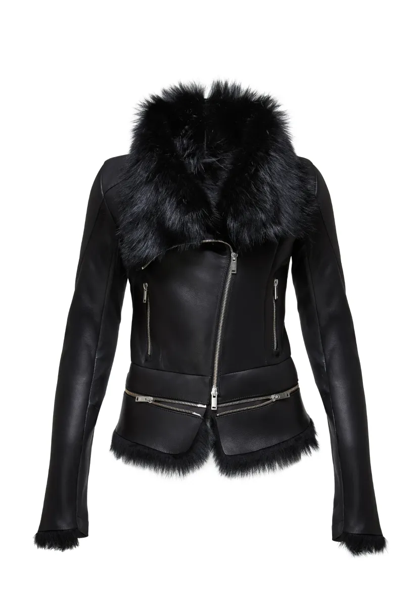 JOSETTE - Lederjacke - black