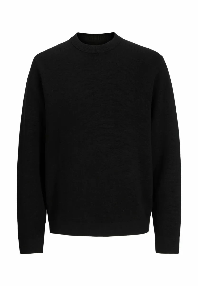 JPRBLAMILANO STITCH CREW NECK  - Strickpullover - black