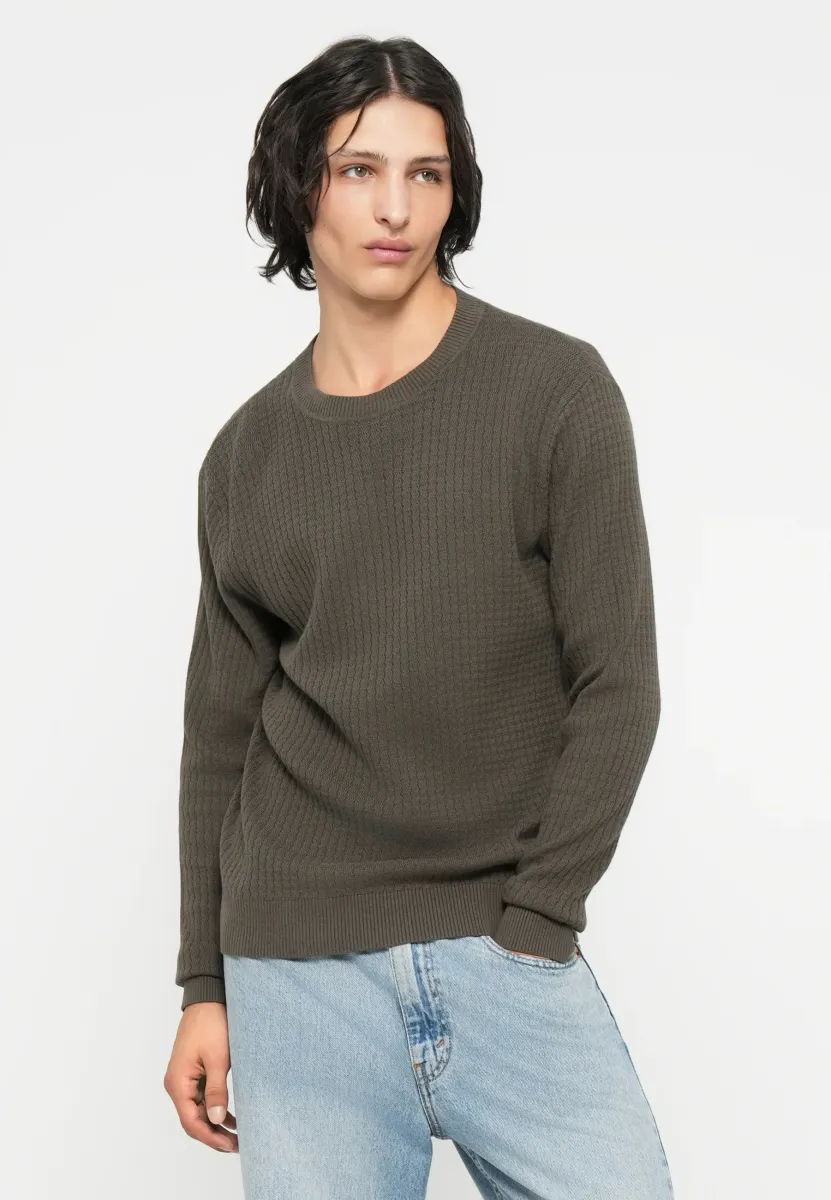 JPRBLUBARKLEY CREW NECK 2 PACK - Strickpullover - crocodile/chocolate brown