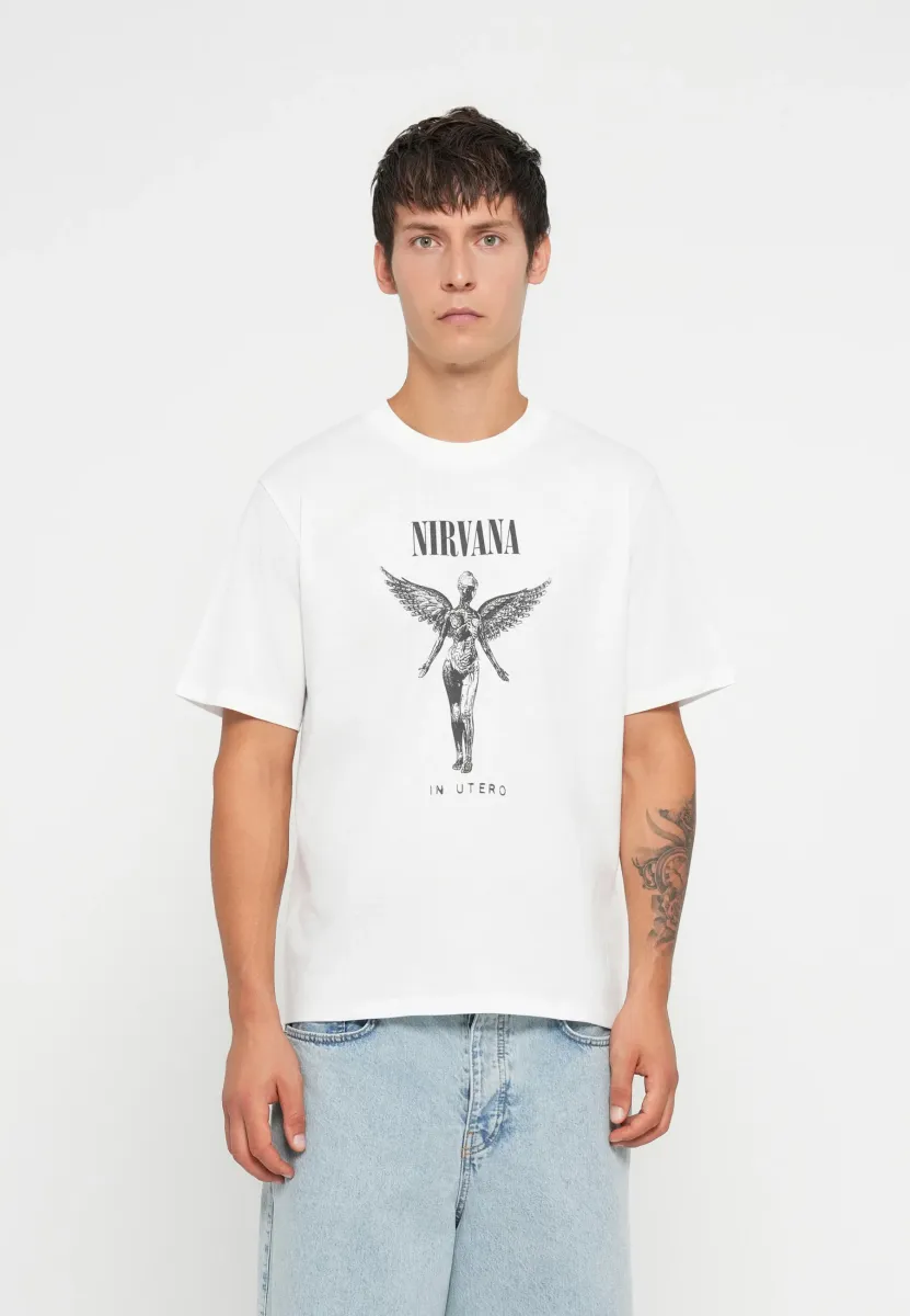 JPRBLUNIRVANA TEE - T-Shirt print - bright white