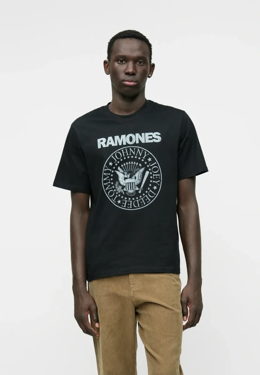JPRBLURAMONES TEE - T-Shirt print - black