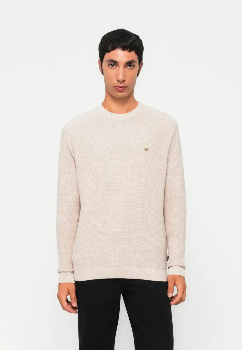 JPRBLUREX CREW NECK - Strickpullover - whitecap gray