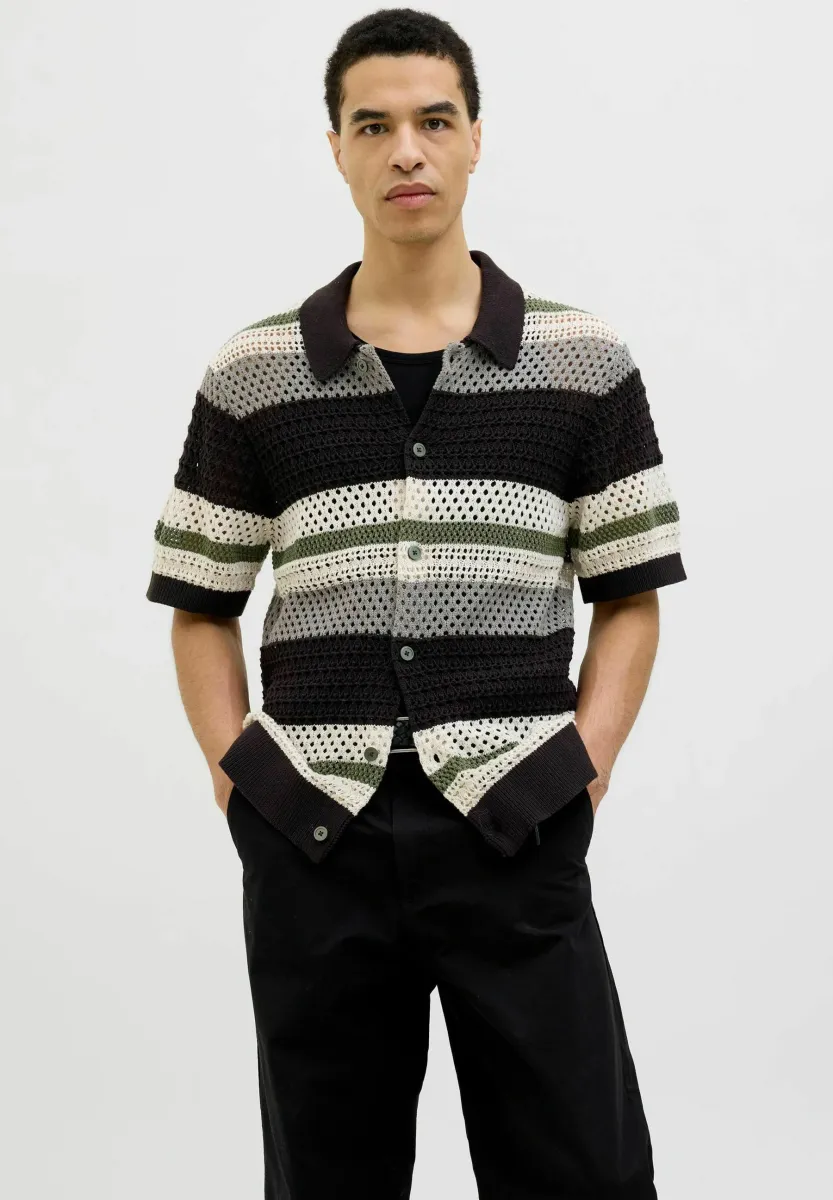 JPRBLUWILMER BUTTON THROUGH  - Strickjacke - four leaf clover