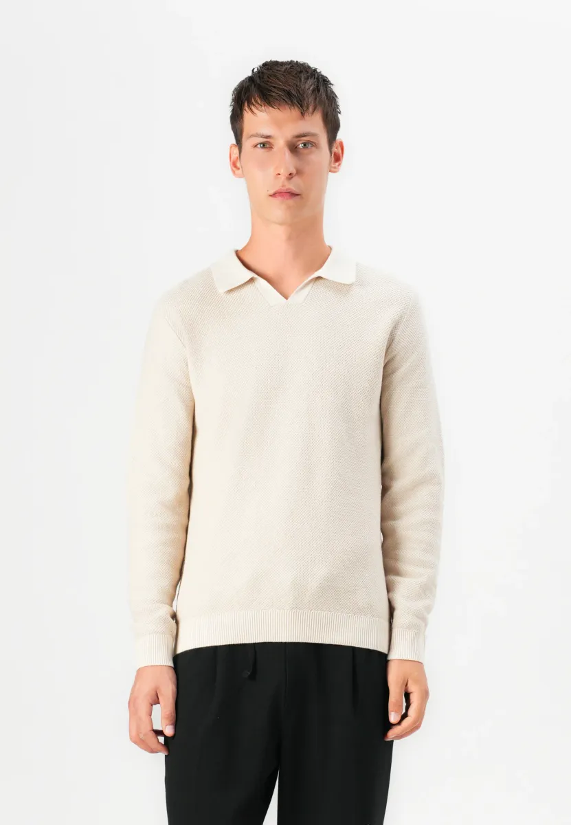 JPRCCEASTON SPLIT NECK - Strickpullover - silver lining