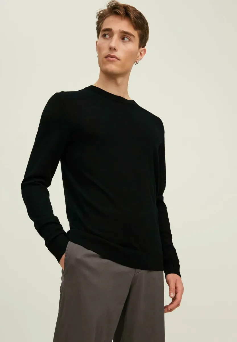 JPRMARK CREW NECK - Strickpullover - black
