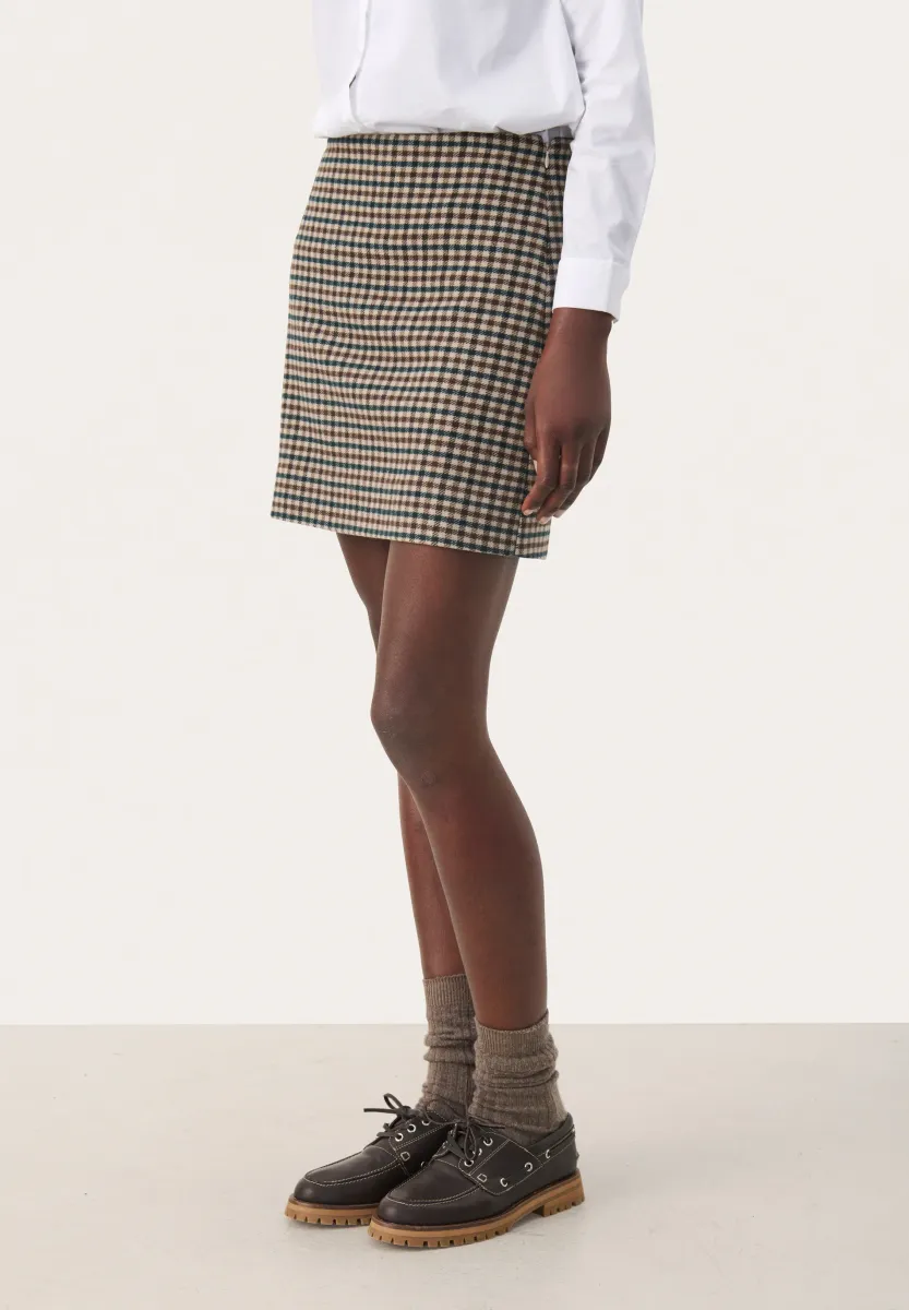 JULISSA - Minirock - brown check