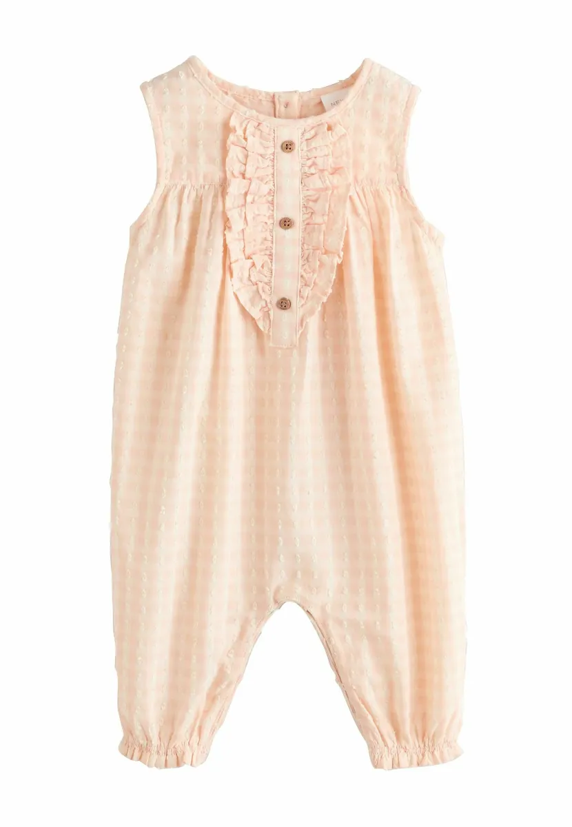 Jumpsuit - peach pink gingham
