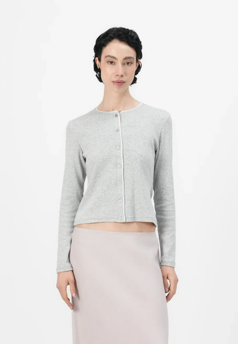 JUNE CARDIGAN - Strickjacke - light grey