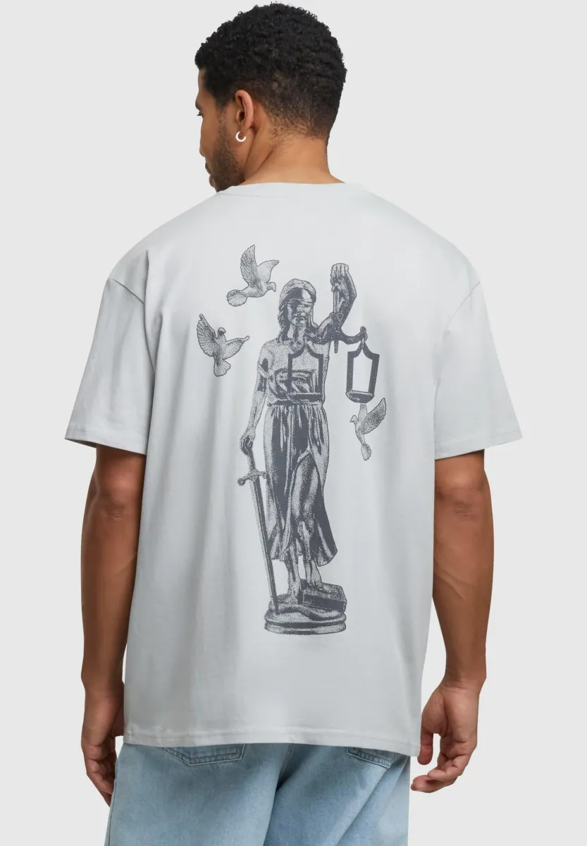 JUSTICE OVERSIZE  - T-Shirt print - lightasphalt