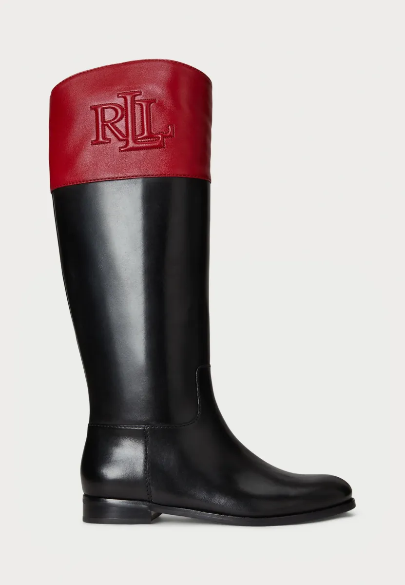 JUSTINE II TWO-TONE LEATHER RIDING BOOT - Stiefel - black/festive red