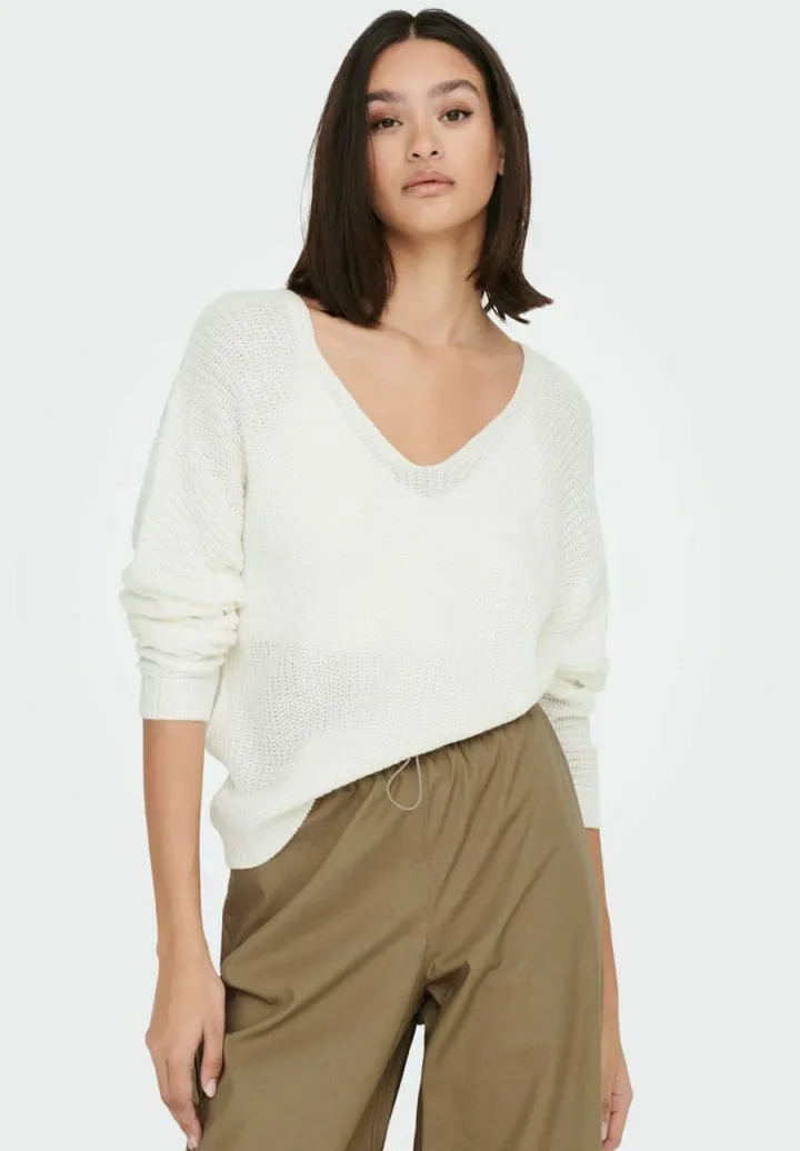 JUSTY MAYA - Strickpullover - cloud dancer