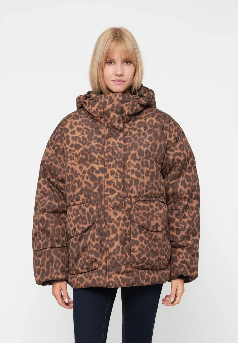 JXANA LEOPARD PUFFER JACKET - Winterjacke - toasted coconut