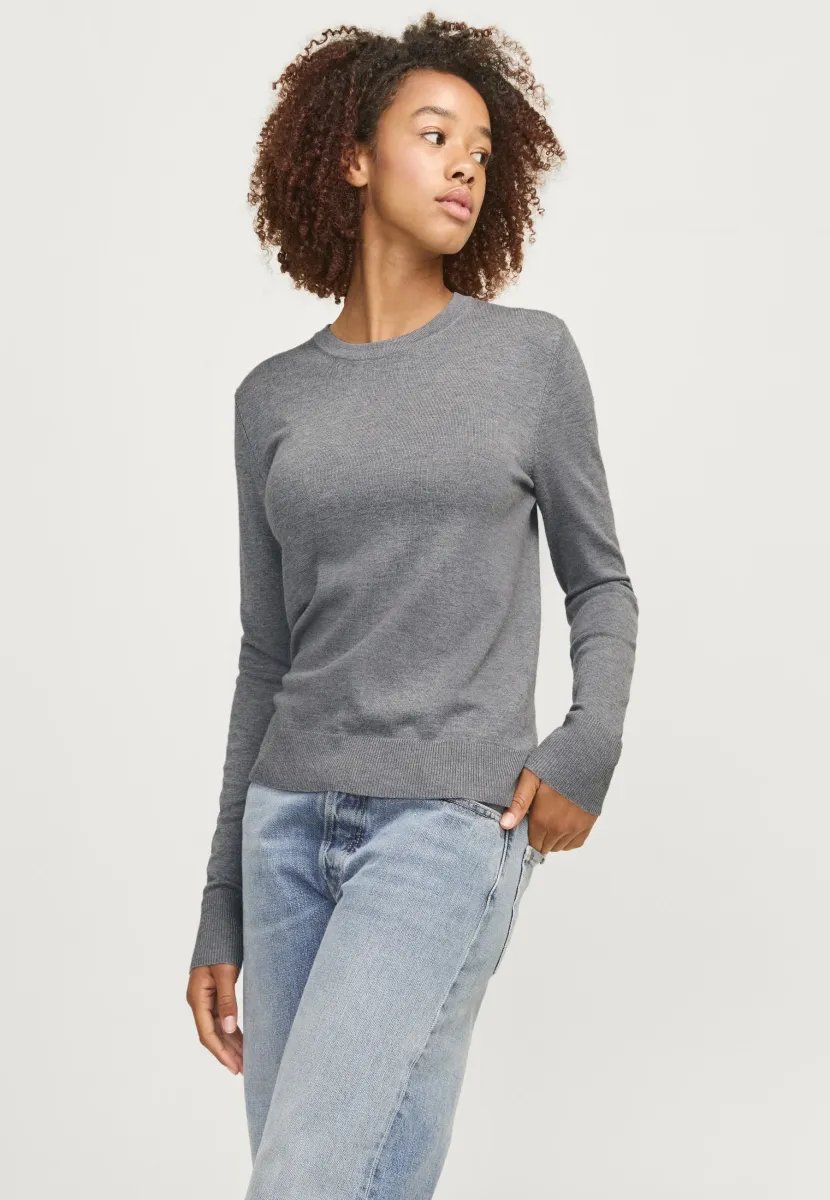 JXCARA COMFY CREW NECK - Strickpullover - medium grey