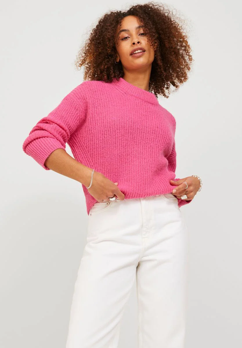 JXEMBER LS FLUFFY CREW NECK  NOOS - Strickpullover - carmine rose