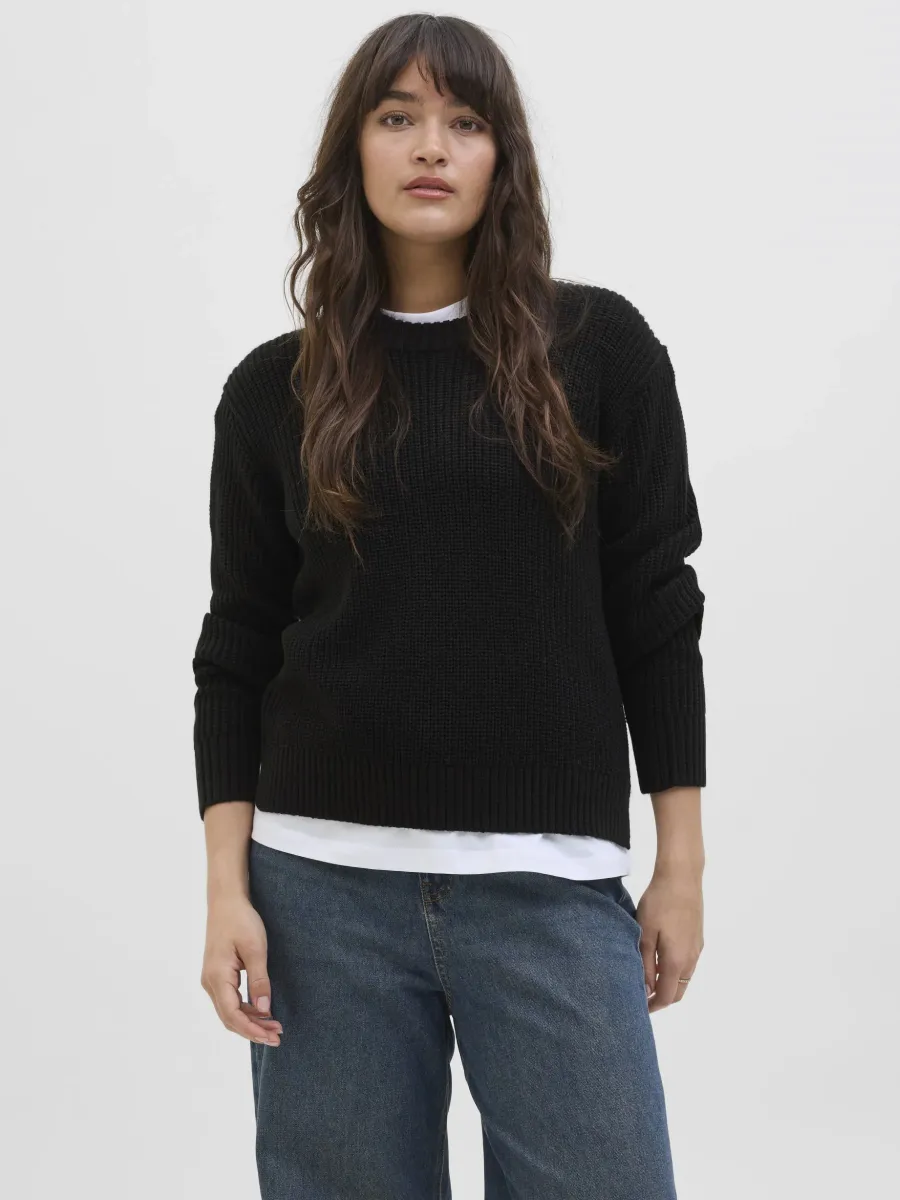 JXGLOBAL CREW NECK - Strickpullover - black