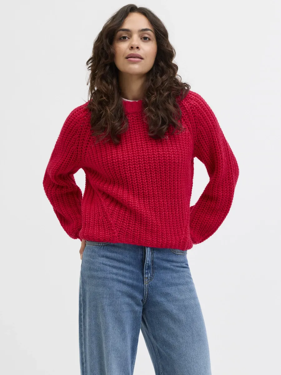 JXKELLY CHUNKY CREW NECK - Strickpullover - barberry