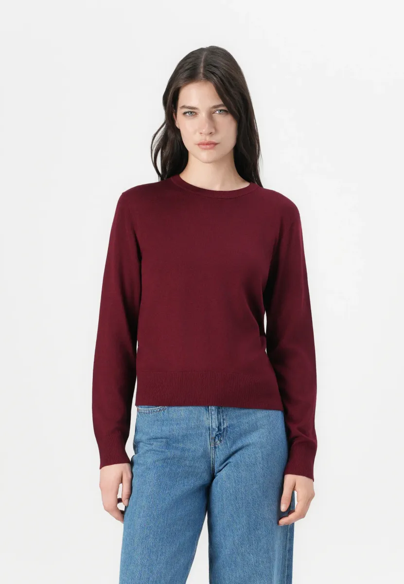 JXLAYLA COMFY CREW NECK - Strickpullover - cabernet