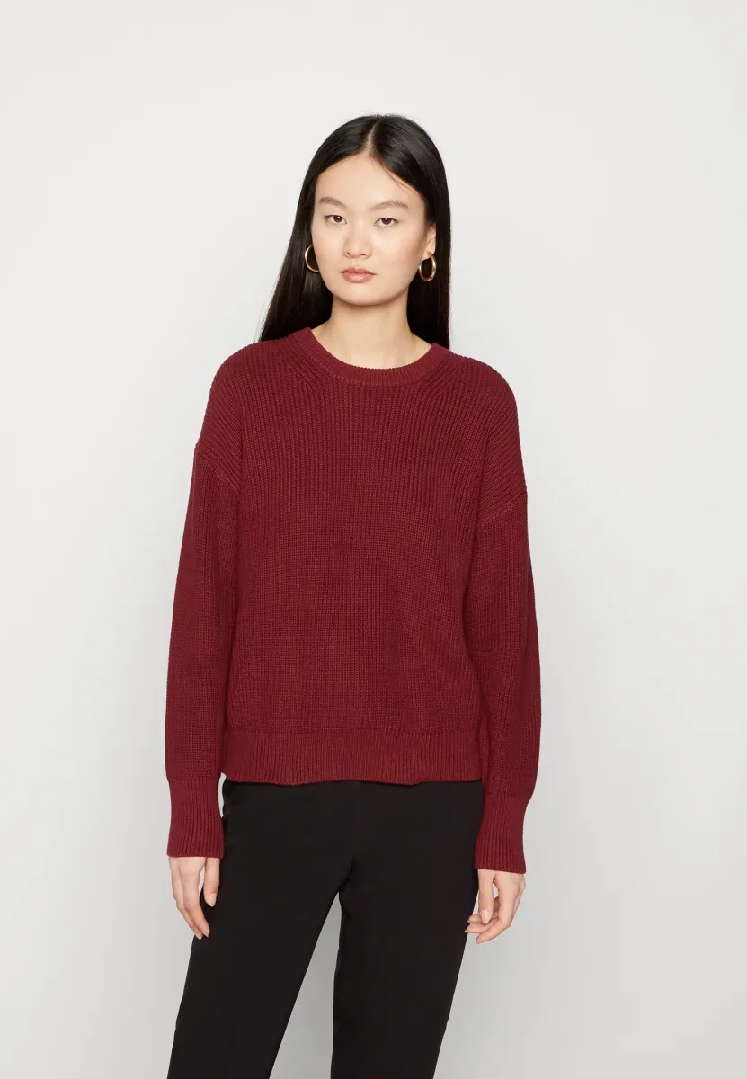 JXMILA TWIST CREW NECK - Strickpullover - cabernet