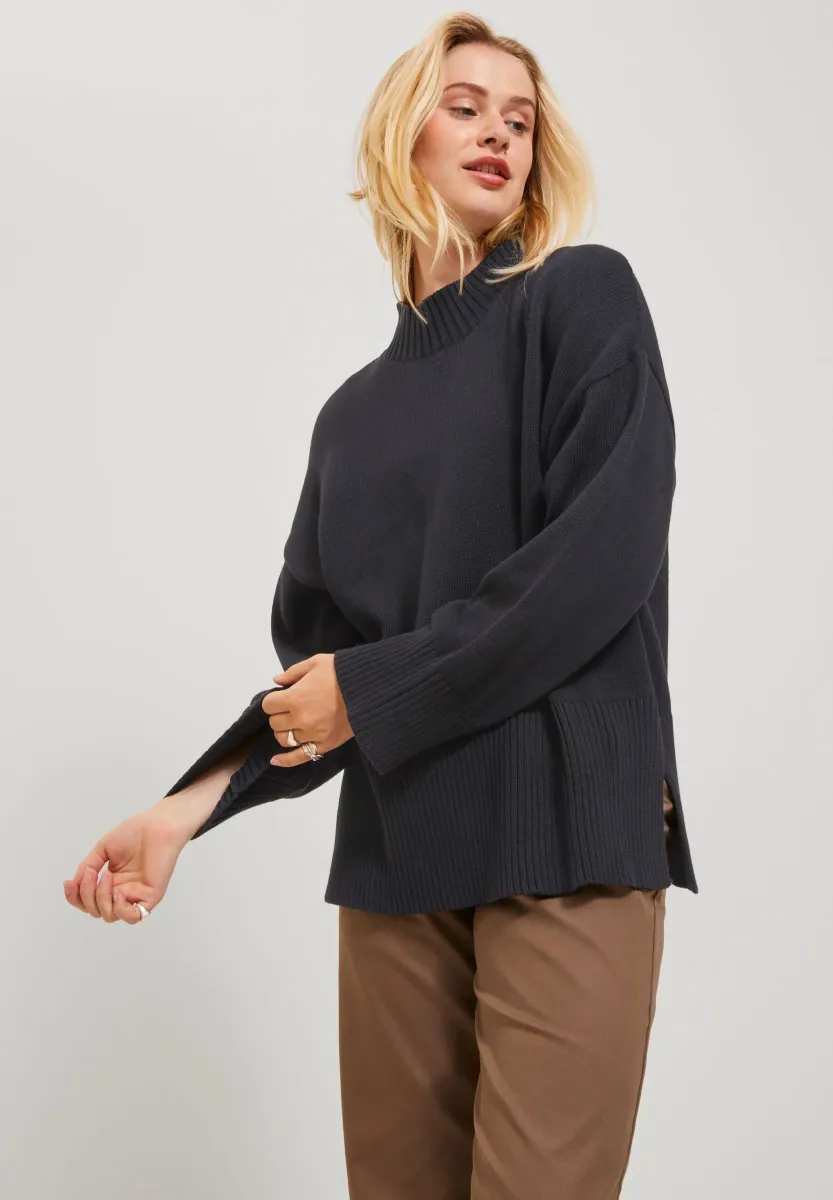 JXSIANA TWIST HIGH NECK - Strickpullover - black