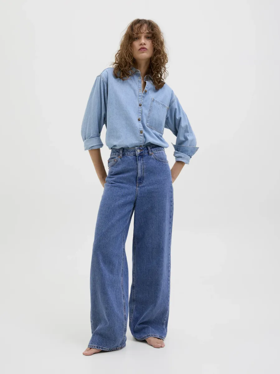 JXTOKYO WIDE FIT  - Wide Leg - medium blue denim