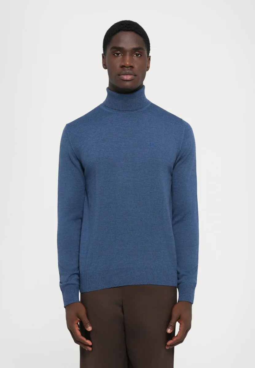 KADEN TURTLE NECK - Strickpullover - indigo melange