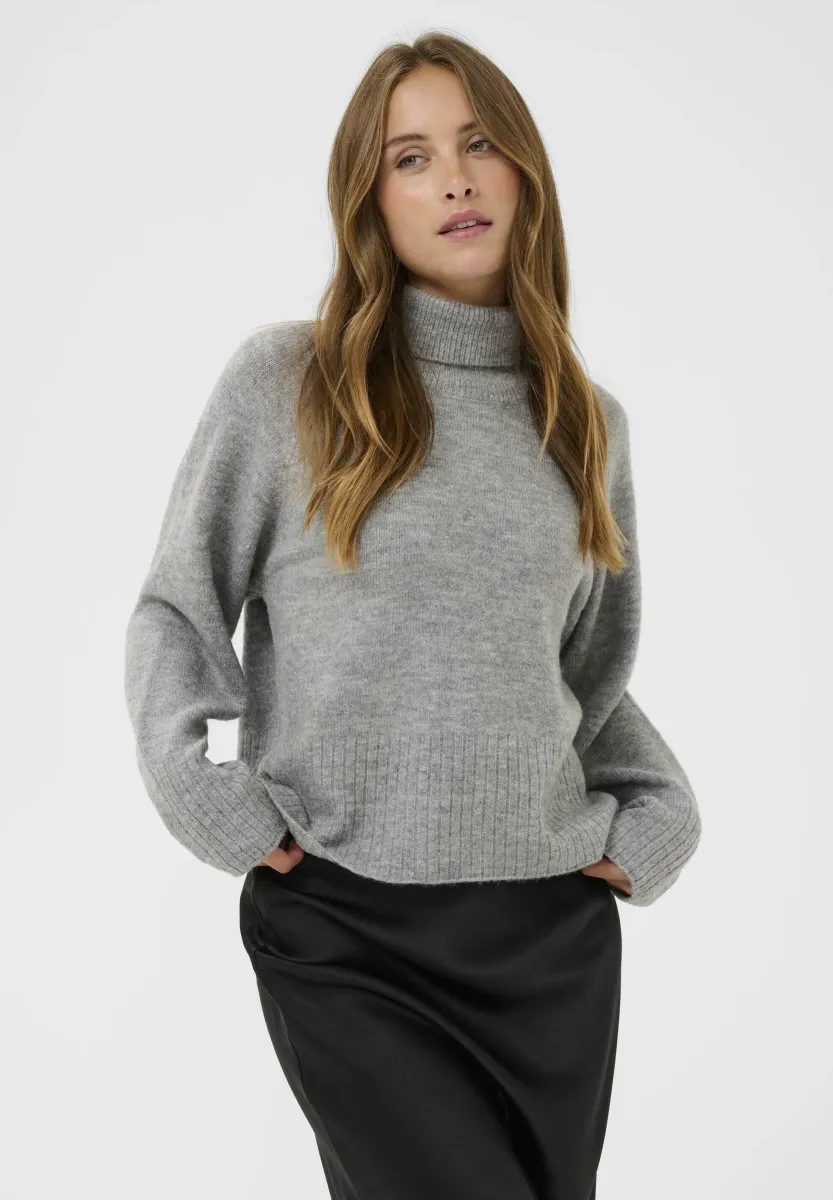 KAERIN ROLLNECK - Strickpullover - light grey melange