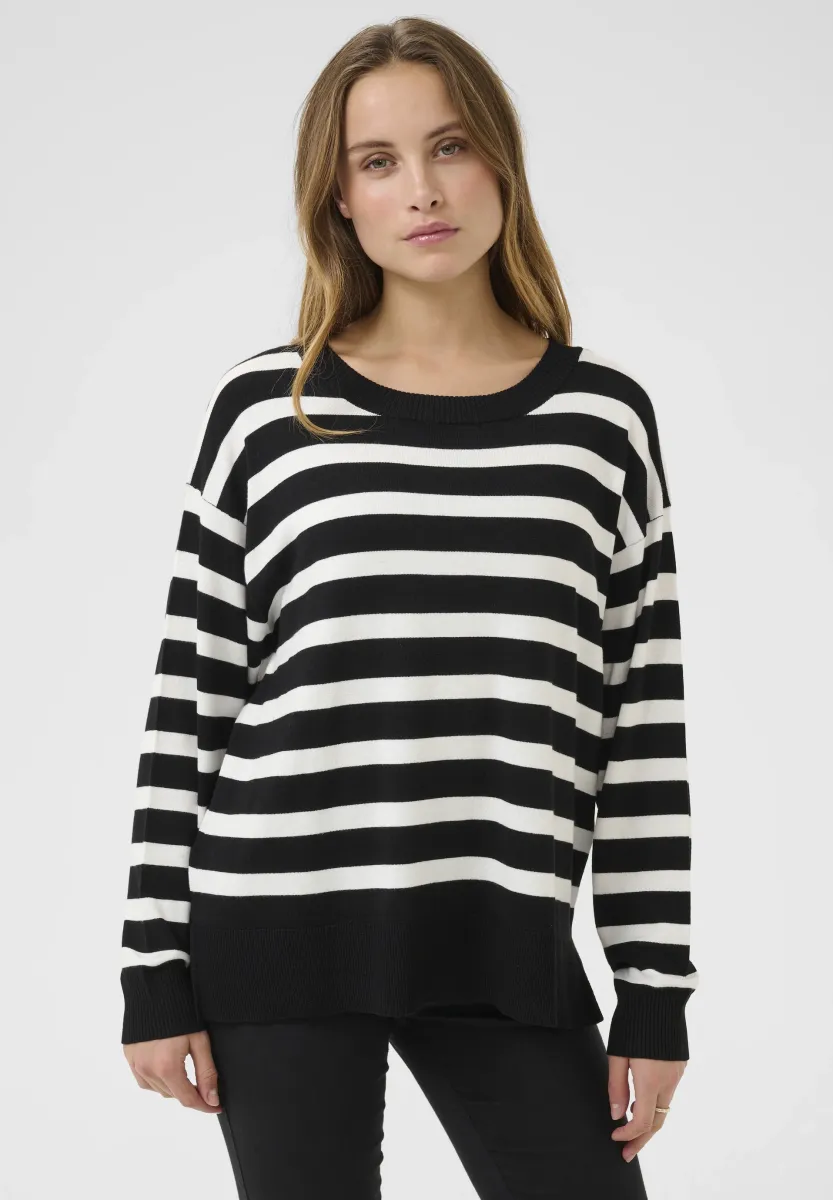 KALINNA - Strickpullover - black chalk stripe