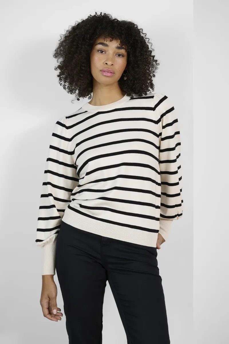 KAMALA - Strickpullover - offwhite/ black