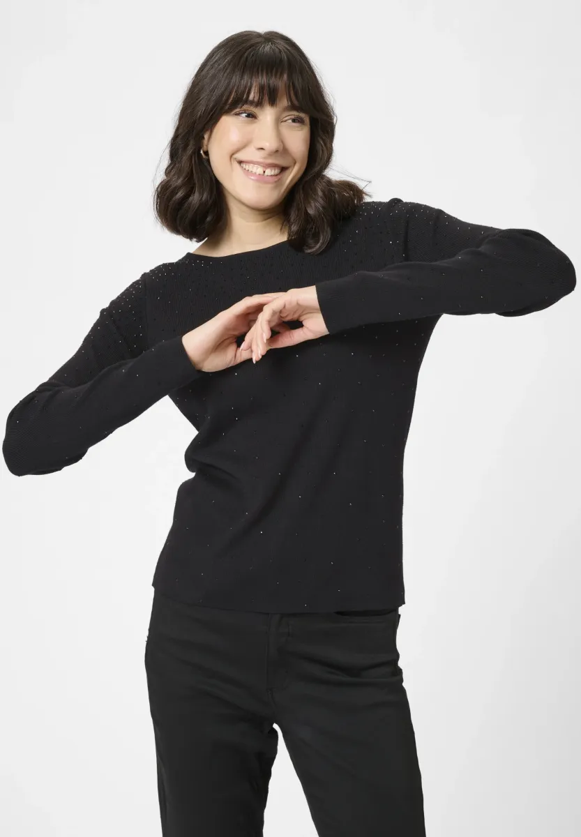 KAMINNA KNIT PULLOVER - Strickpullover - black deep