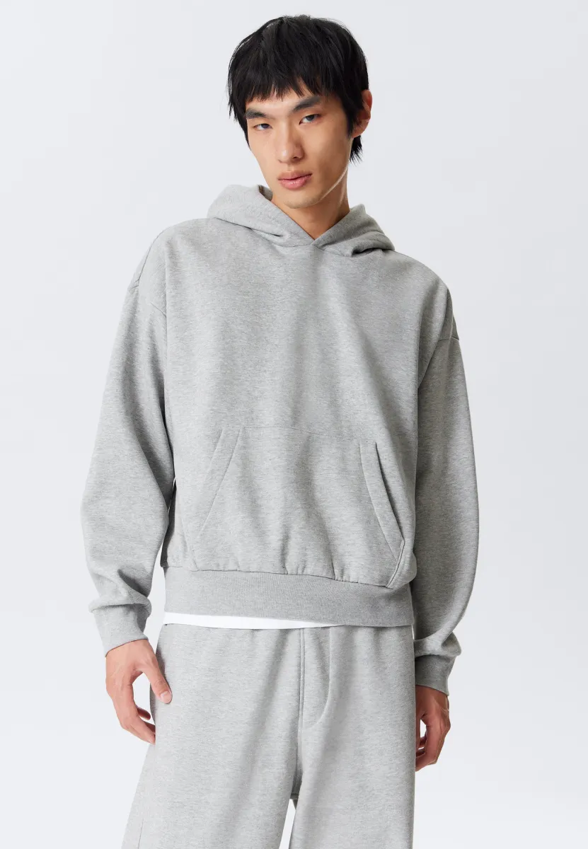 Kapuzenpullover - dark grey melange