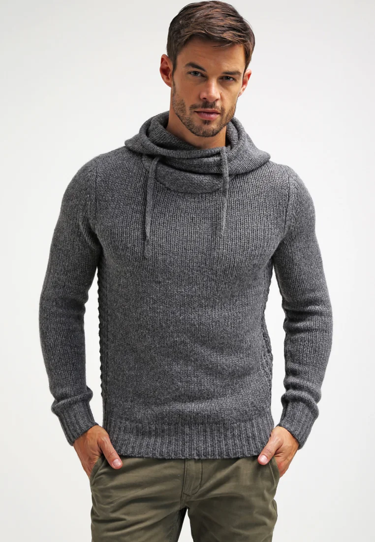 Kapuzenpullover - dark grey melange