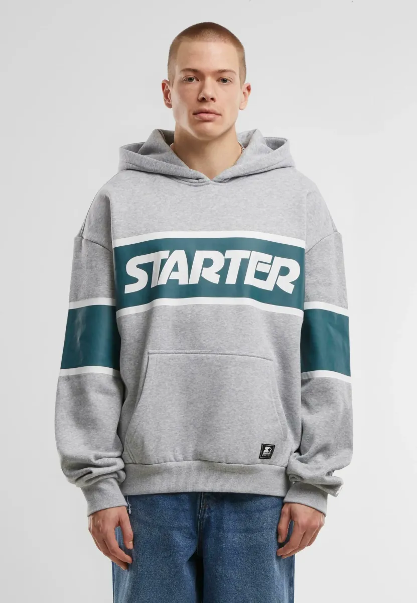 Kapuzenpullover - heathergrey teal