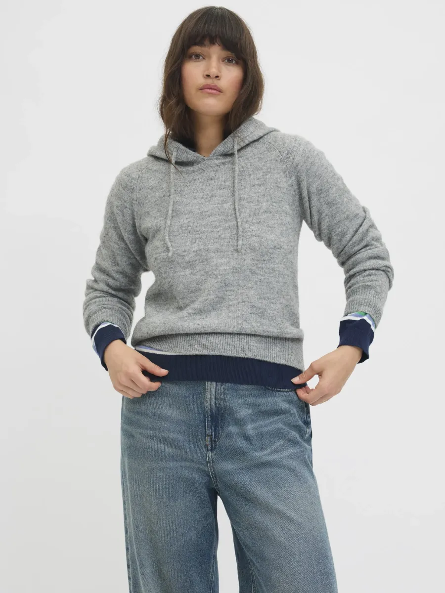 Kapuzenpullover - medium grey melange