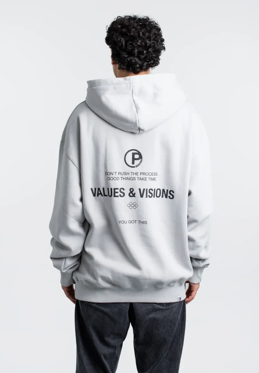 Kapuzenpullover - washed clear grey