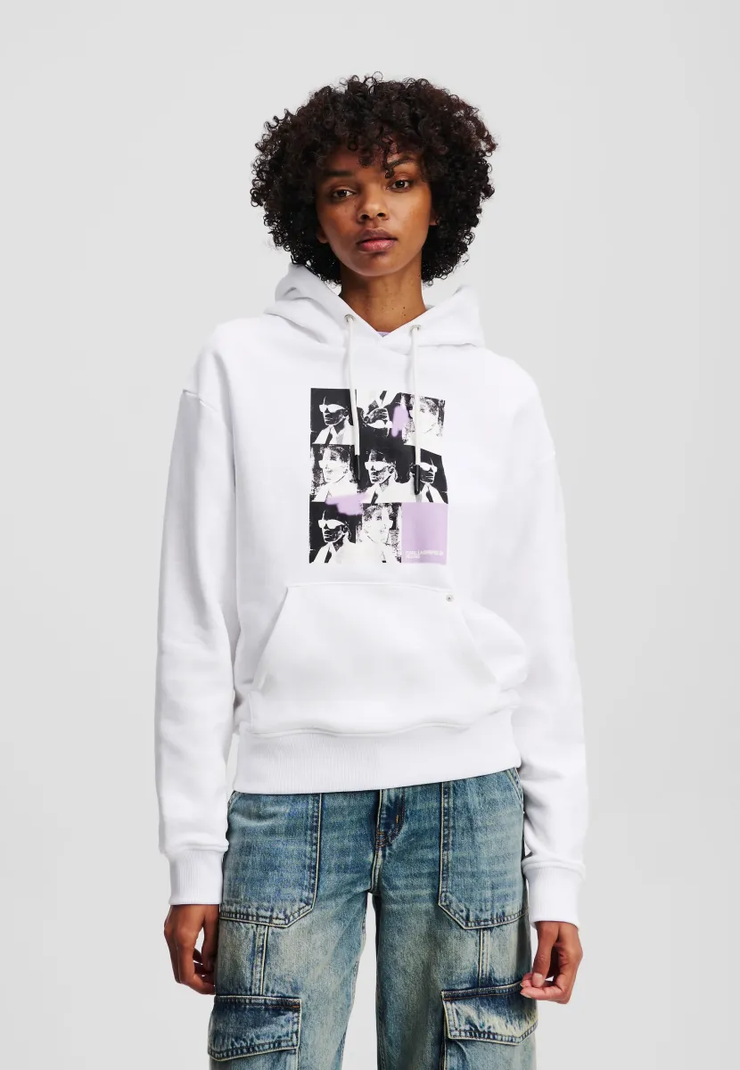 KARL LAGERFELD JEANS - Kapuzenpullover - white