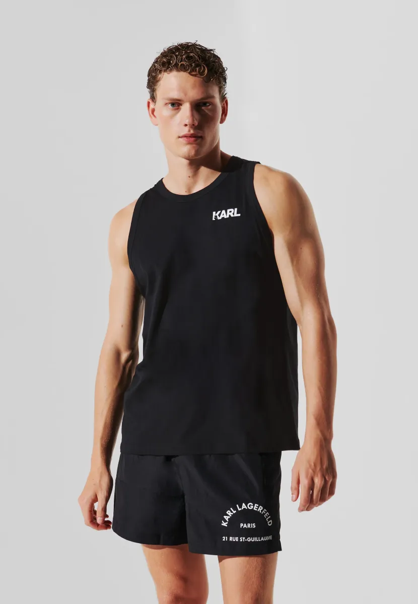 KARL LOGO TANK TOP - Strandaccessoire - black