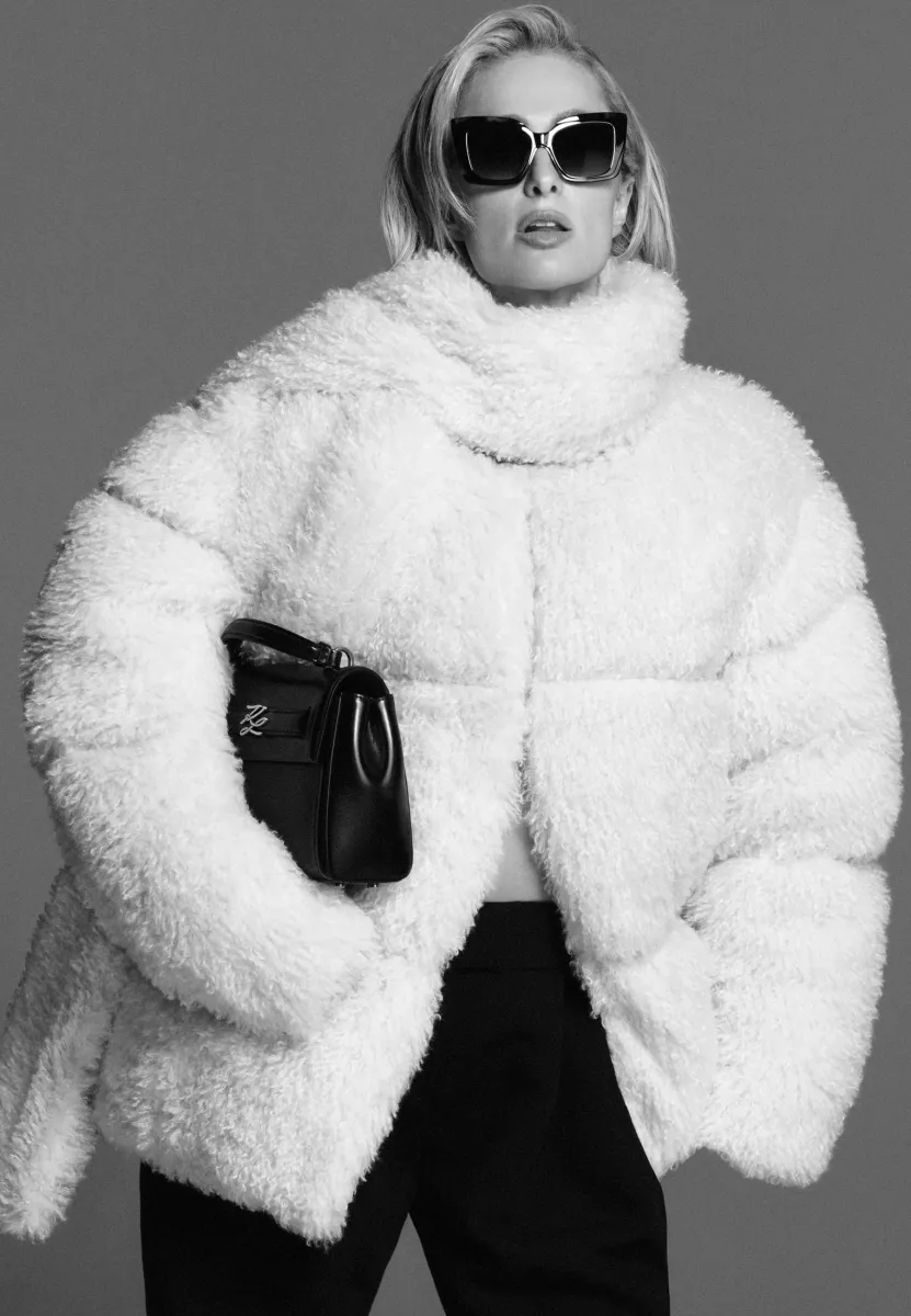 KARL STUDIO FAUX FUR COAT - Kurzmantel - pristine