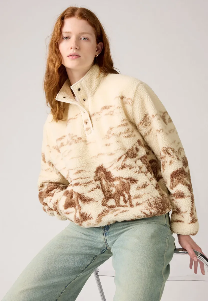 KASEY  - Fleecepullover - wild horses landscape for outerwear whisper white